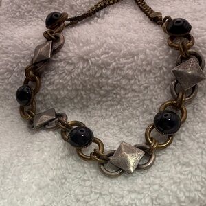 Vintage Avant Garde Marjorie Baer, SF 10” adjustable necklace. Mixed metals.